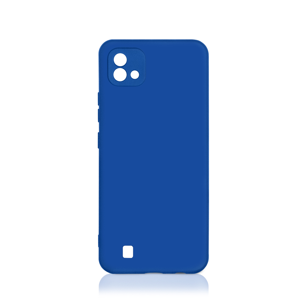 Силиконовый чехол с микрофиброй для Realme C20/C11 (2021) DF rmOriginal-10 (blue)