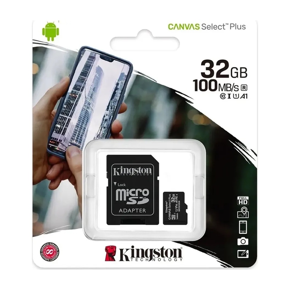 Карта памяти Kingston microSDHC Canvas Select Plus 32 ГБ