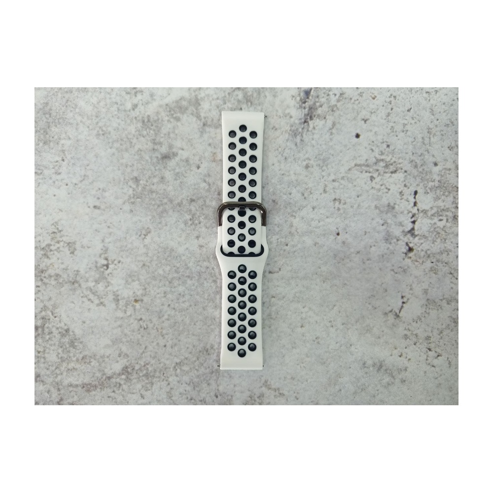 Ремешок Sport силиконовый 22 мм (White Black)
